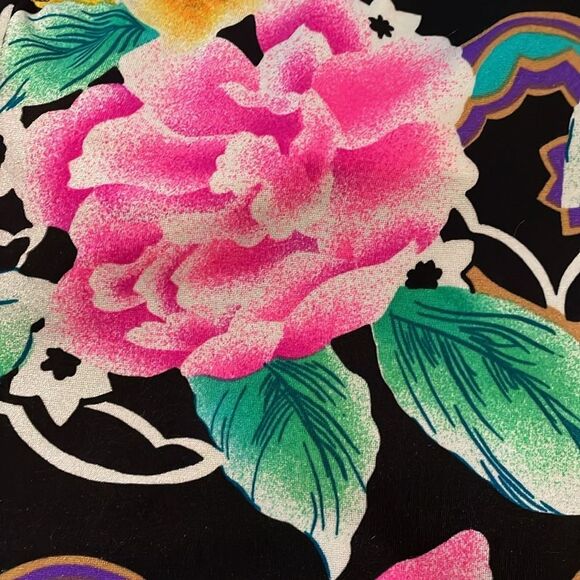 WonderBra by Christina Vintage Black Floral Swimsuit Womens Size 14 36BC Ruffle - Picture 9 of 12